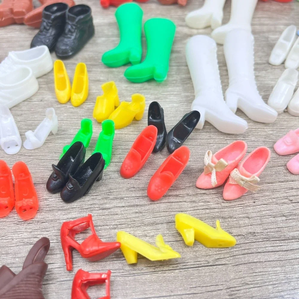 Vintage Barbie Shoes, Boots, heels, Ken, Skipper, Francie‎ in storage boxes